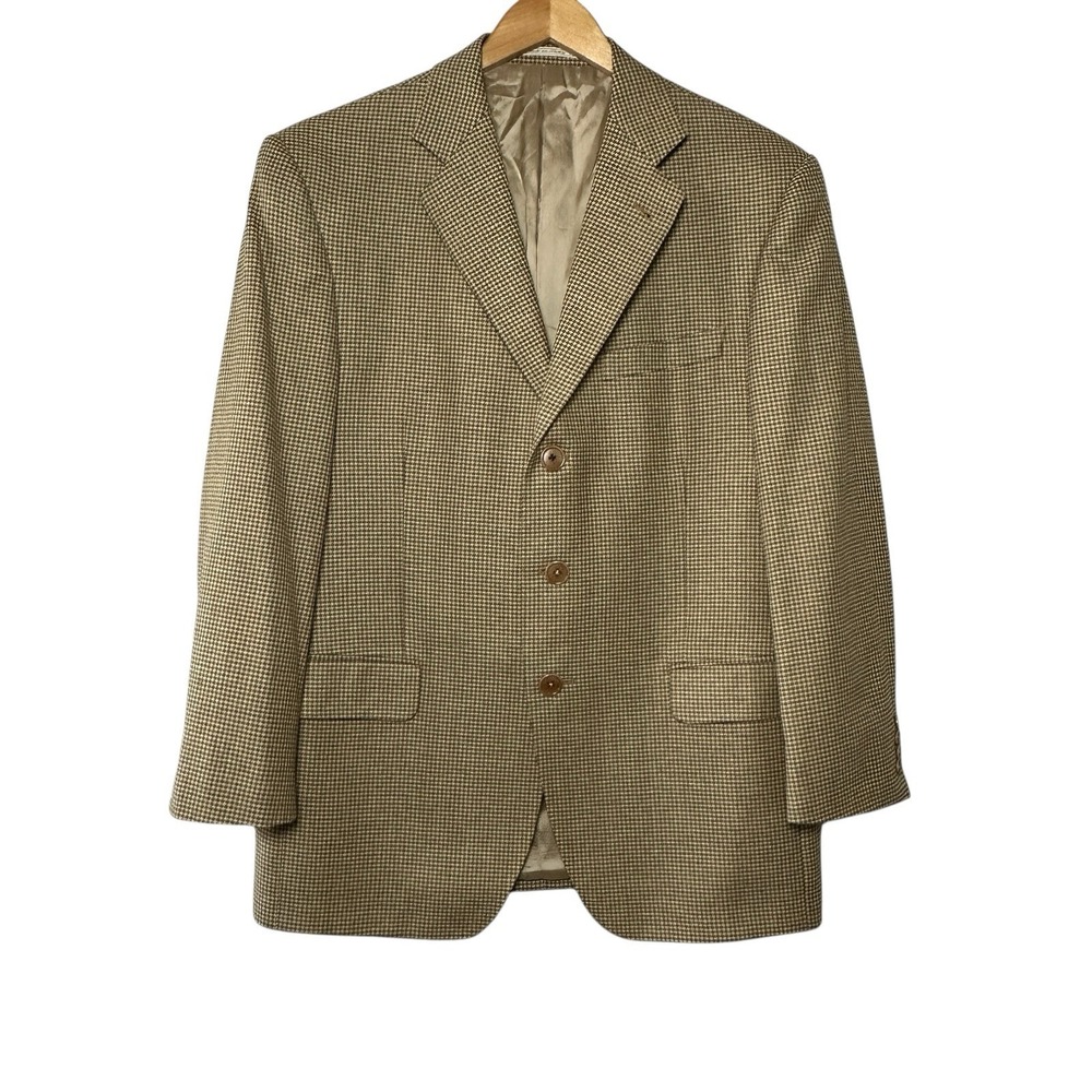 Lubiam 1911 Bari Men's Blazer 41C Silk Wool Houndstooth Sport Coat Made In Italy